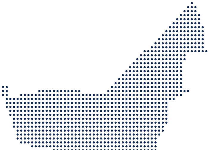 Dot map of the United Arab Emirates